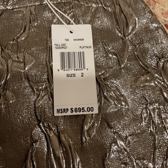 ❤️ MSRP 695.! Michael Kors Platinum skirt BEAUTIFUL 😍 - Picture 4 of 10